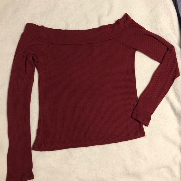 Red Off Shoulder Top - Picture 2 of 3